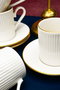 Hermia Juego de Tazas de Café Blanco y Dorado (12 Piezas) de Porcelana